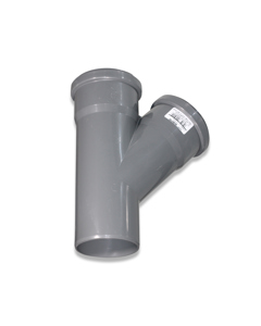 T-piece 75x75x75 45deg PVC 2 x socket end